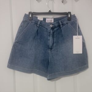 DU/ER Preformance Denim Lite Pleated Shorts,Womens Size 29